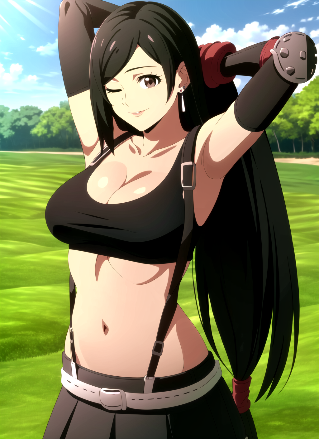 3978531661-3310753068-promisedNeverland , tifa lockhart, 1girl, thick lips, arm up, armpits, artist name, belt, black hair, breasts, brown eyes, cleav.png